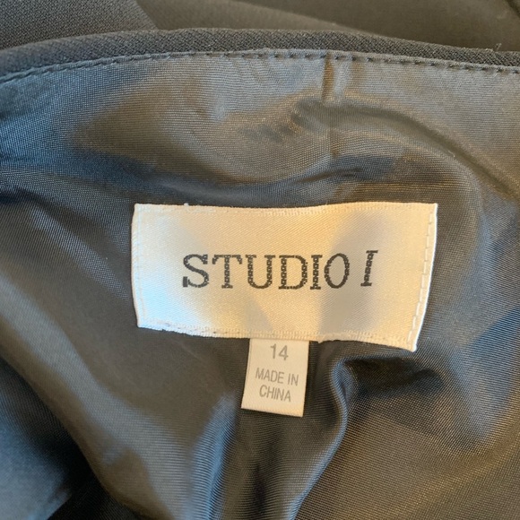 Studio I Black A-Line Sleeveless Evening Dress Bead Detail Women’s Size 14 - Picture 6 of 9